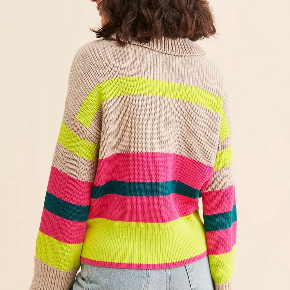 Colorful Striped Women's Sweater - Picture 2 of 8